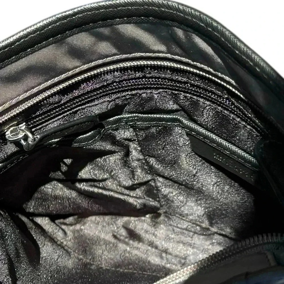 Michael Kors NWOT Color block Nylon/Leather Crossbody Graphite/Black Lock - Picture 10 of 12